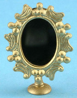 Dollhouse Miniature Vanity Mirror Gold